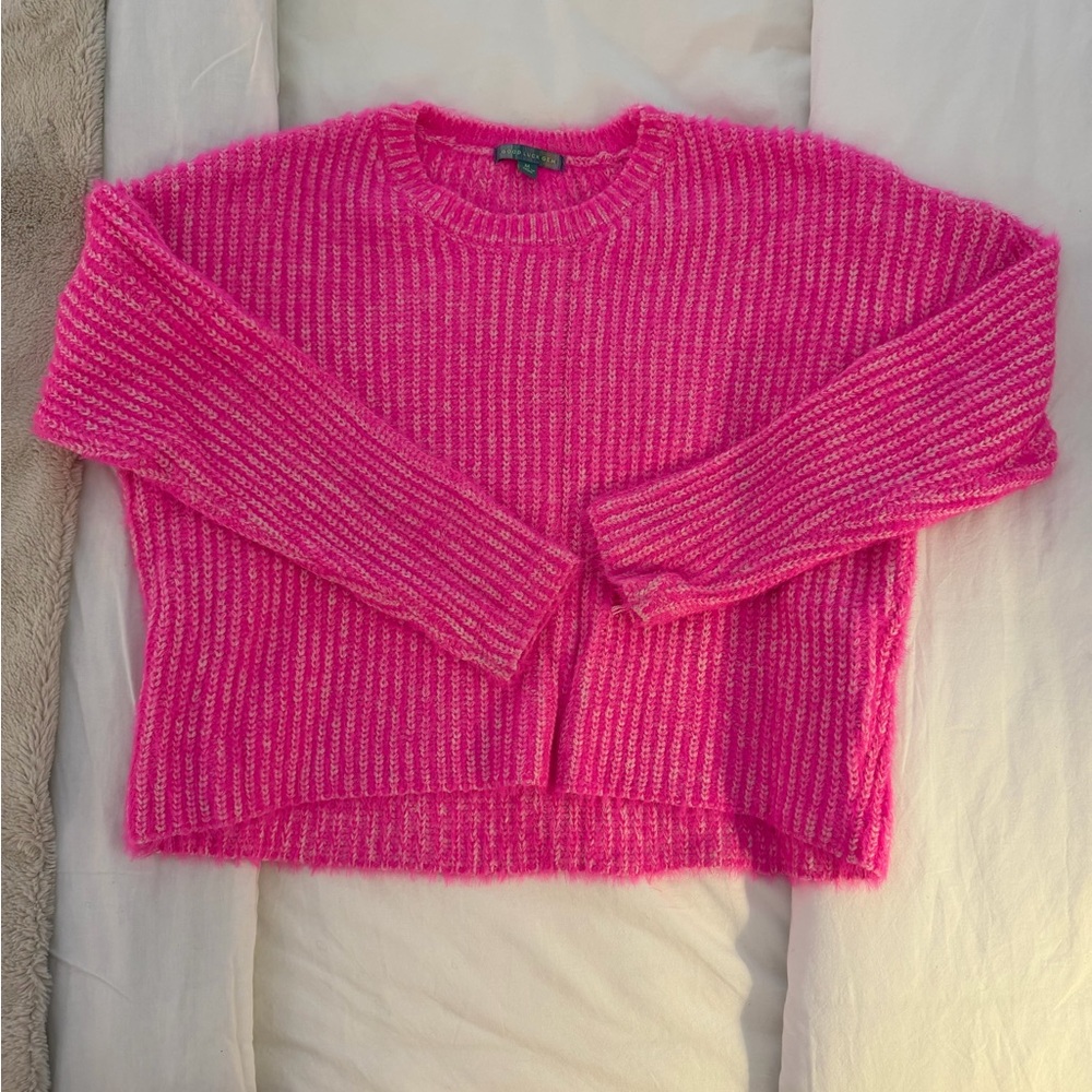 Good Luck Gem Vibrant Pink Crew Neck Sweater